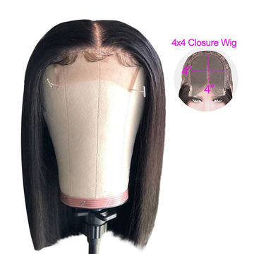 4x4 Straight Bob Closure Wig